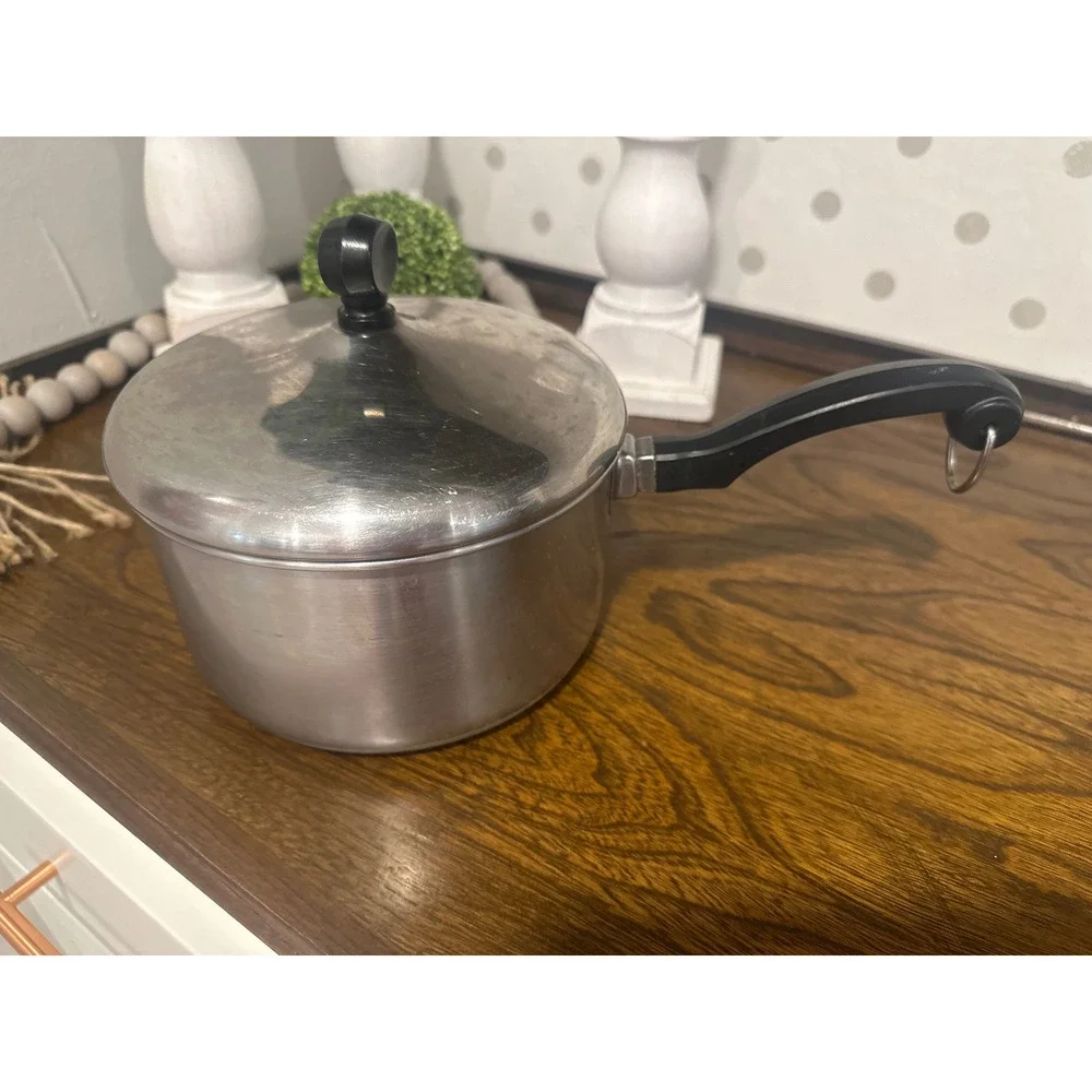 Farberware Aluminum Clad Stainless Steel 2 Qt Saucepan with Lid Vintage NYC USA